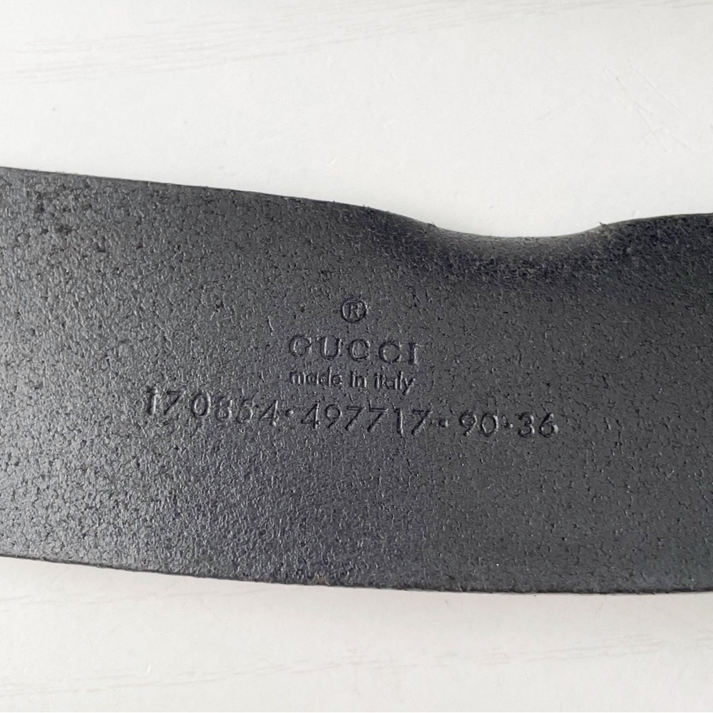 Gucci Black Leather Solid Bronze Interlocking Gg … - image 8